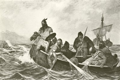 Leif Ericson off the Coast of Vineland (engraving) by Oscar Wergeland